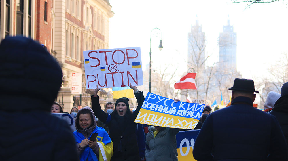 Krieg in der Ukraine - Protest New York