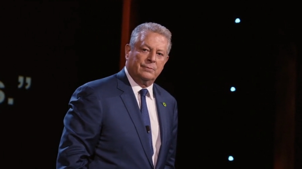 Immer noch eine unbequeme Wahrheit (Screenshot): Al Gore hält einen TED-Talk