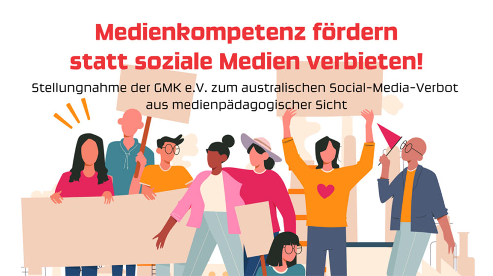 Medienkompetenz fördern statt soziale Medien verbieten - Illustration zur Stellungnahme der GMK vom 16.12.2024