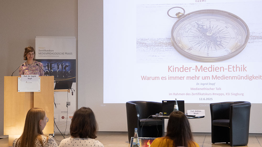 Abschluss von #mepps X: Impulsreferat von Dr. Ingrid Stapf zu Kinder – Medien – Ethik