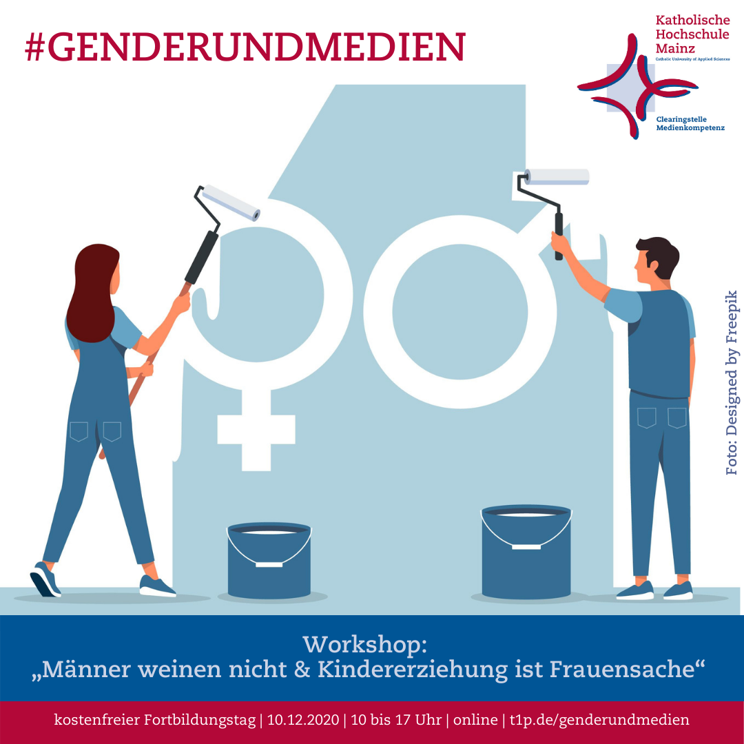 Eine Frau und ein Mann malen Geschlechterzeichen an eine Wannd.